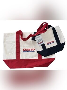 2 Pack Japan Costco Wholesale Reusable Shopping CANVAS TOTES